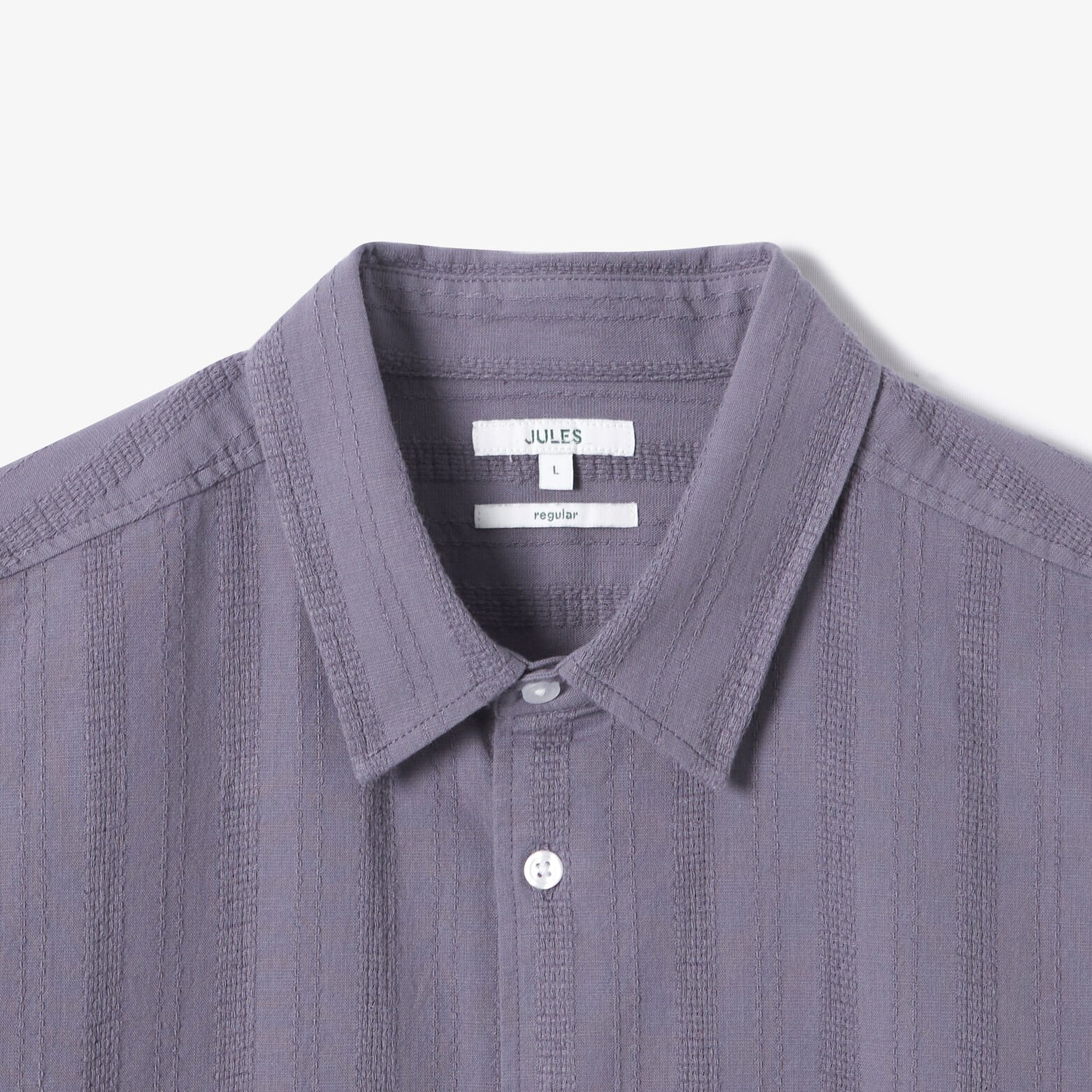 Chemisette en coton ray&eacute;e ton sur ton