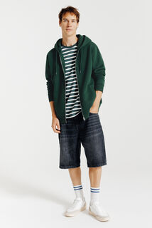 Sweater met kap en rits
