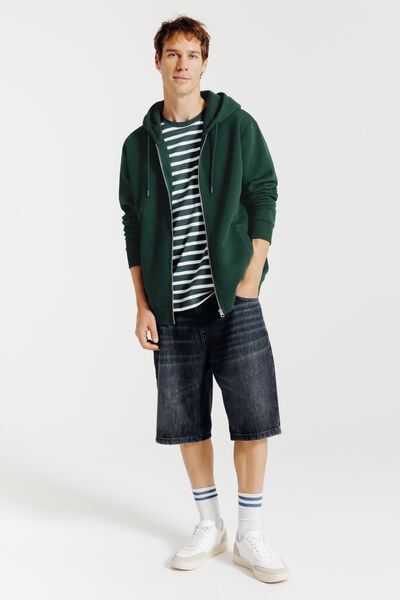 Sweater met kap en rits