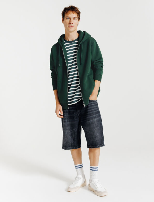 Sweater met kap en rits