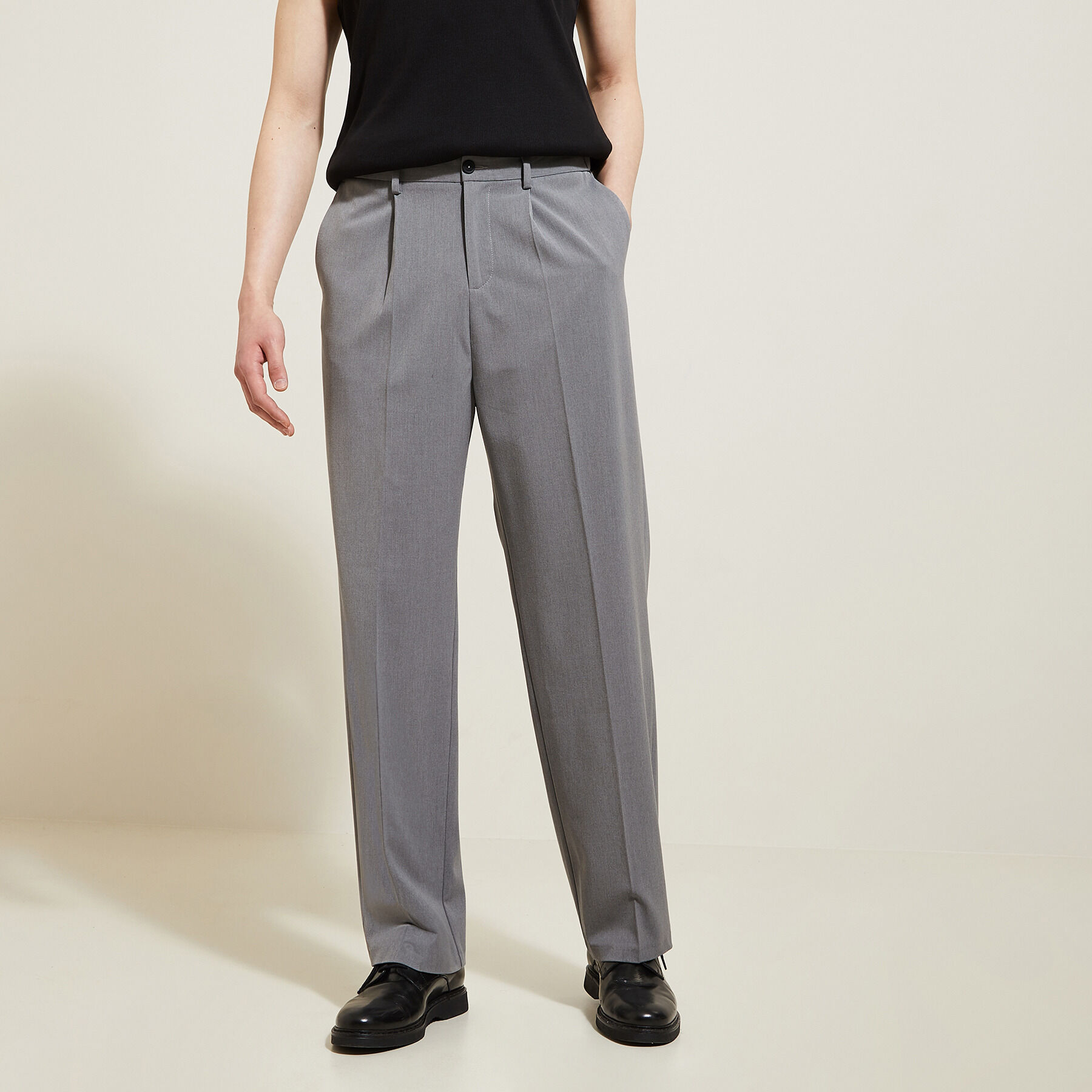 Pantalon large a plis