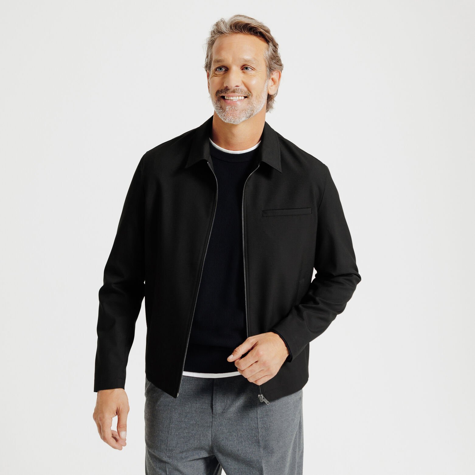 Veste zippée col chemise