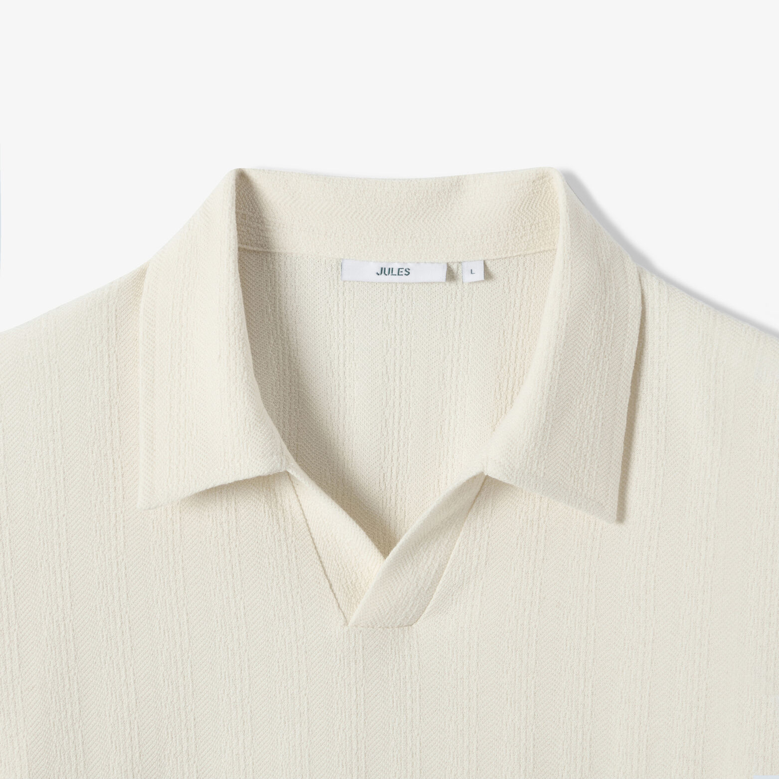 Polo manches courtes ray&eacute; textur&eacute;