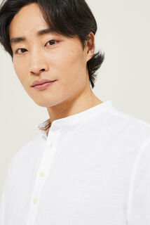 Chemisette enfilage t&ecirc;te regular unie en coton lin