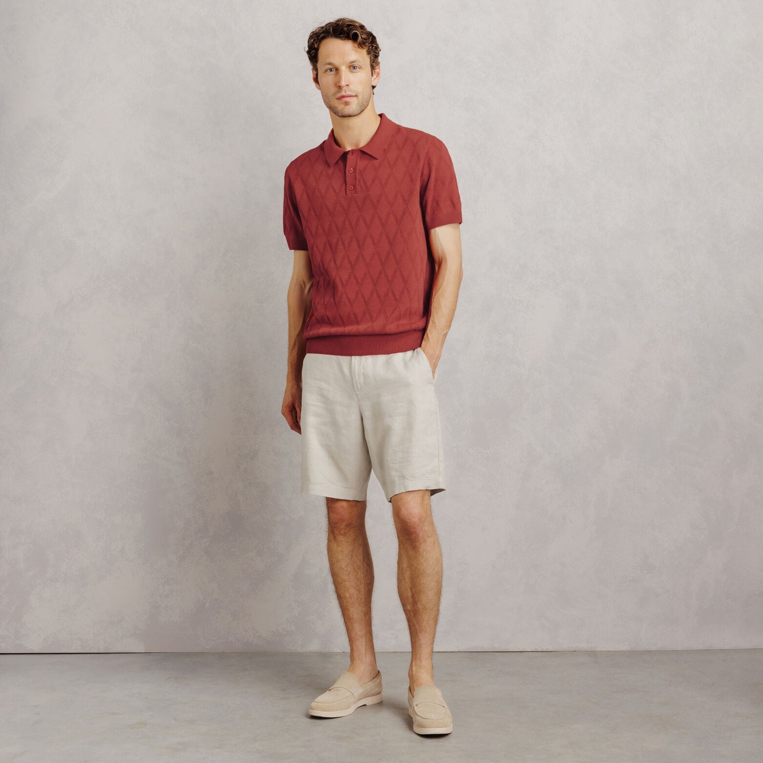 Polo en maille ajour&eacute;