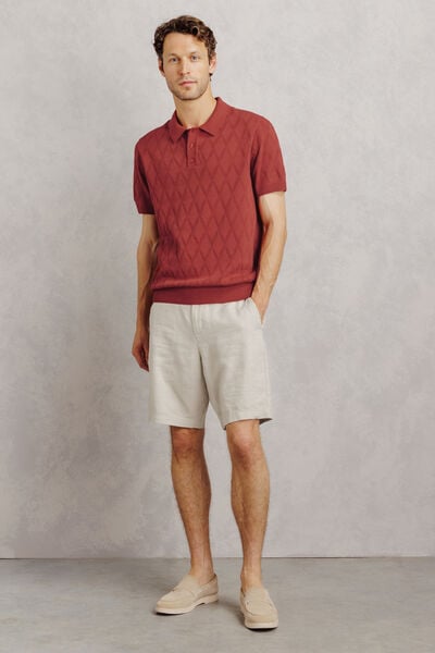 Polo en maille ajour&eacute;