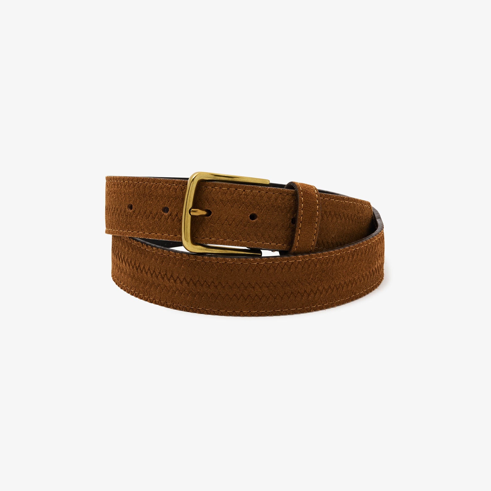 Ceinture cuir su&eacute;d&eacute; emboss&eacute;e