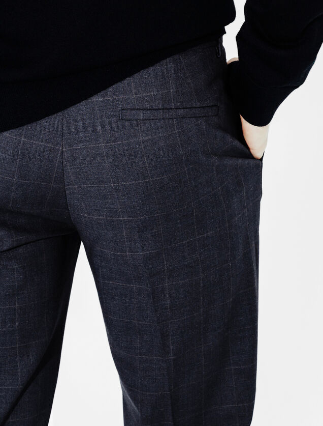 Pantalon de costume slim à carreaux