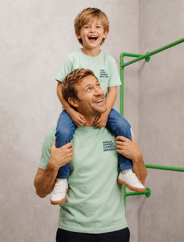 Kinder-t-shirt voor Vaderdag, print op de borst