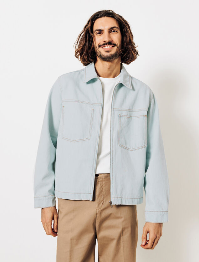 Veste en jean zippée