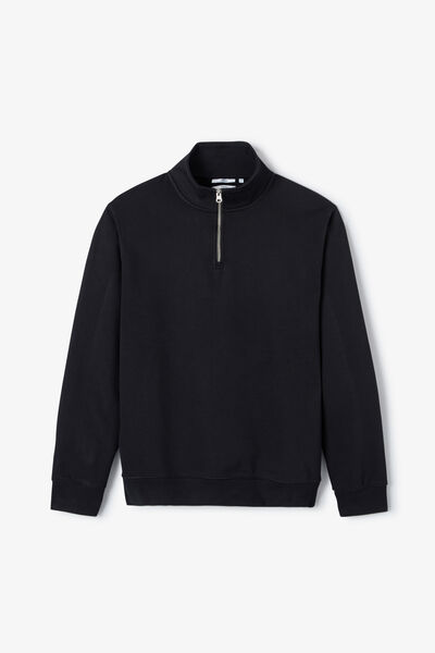 Sweat col montant zipp&eacute; molleton uni