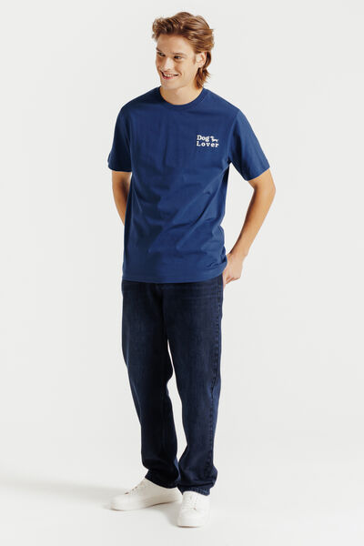 Tee shirt imprimé poitrine chien