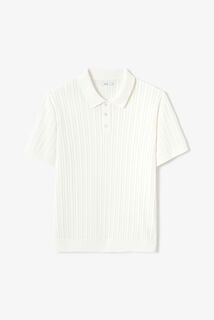 Polo korte mouwen in tricot met stekenpatroon