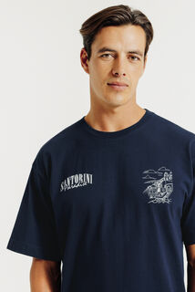 Tee shirt imprimé devant dos paysage