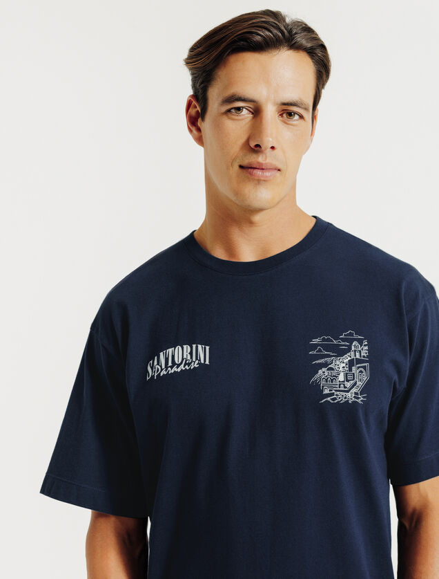 Tee shirt imprimé devant dos paysage