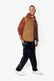 Sweater met kap en ritskraag