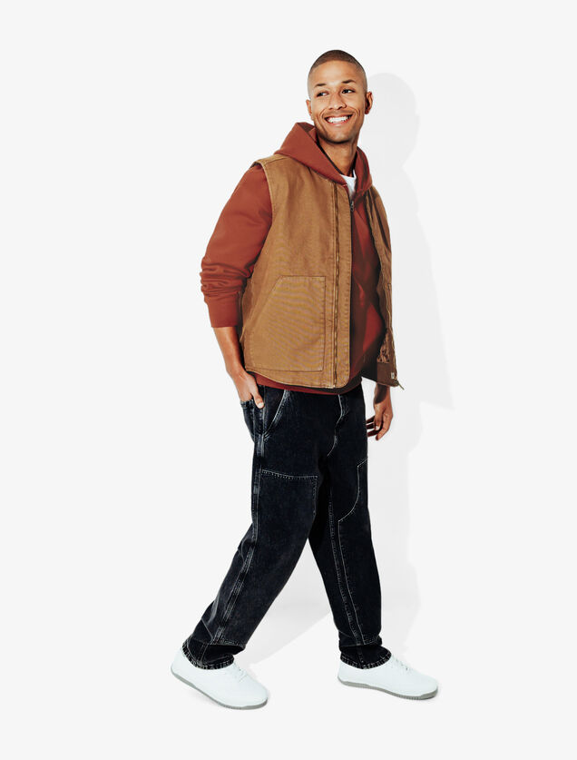 Sweater met kap en ritskraag