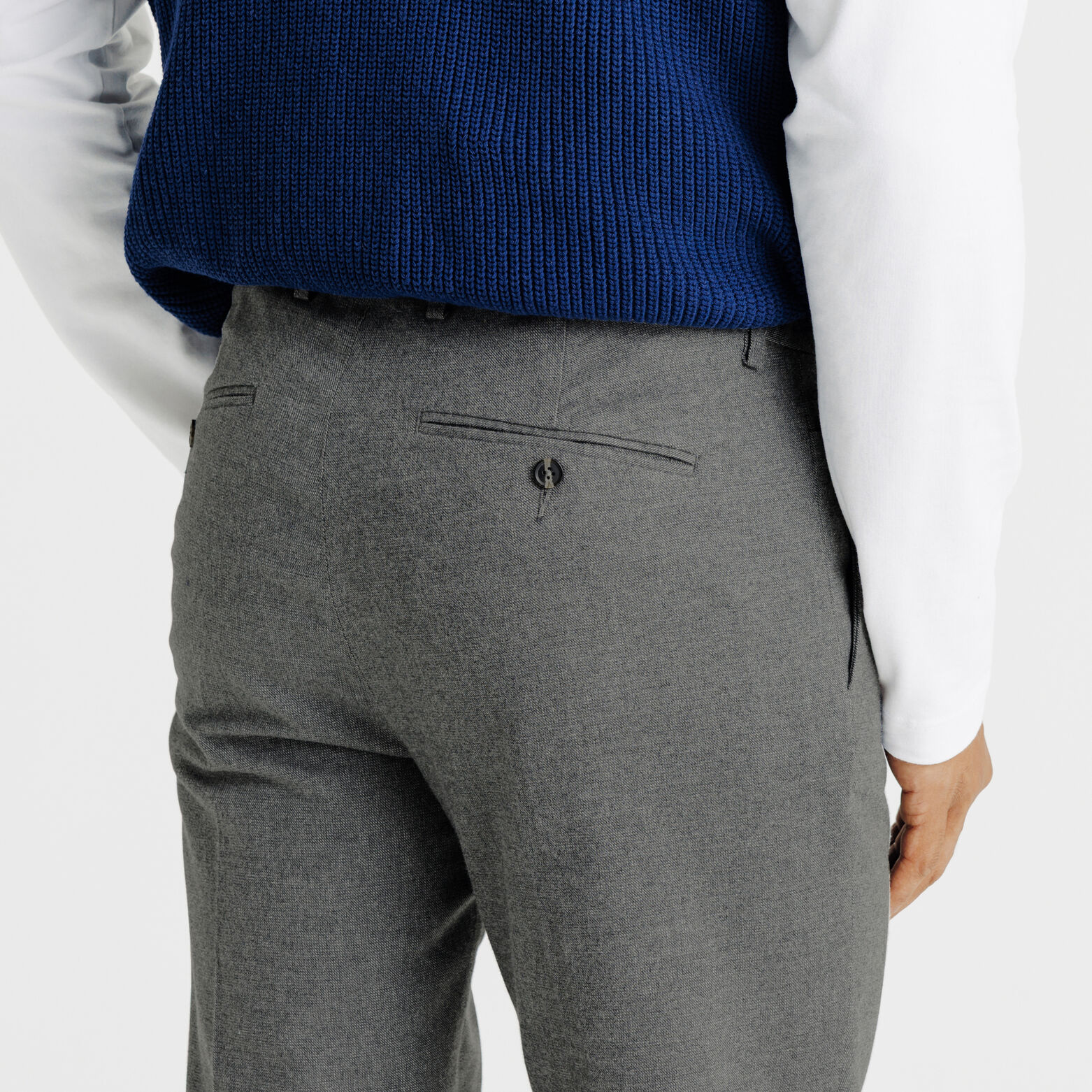 Pantalon chino straight effet flanelle