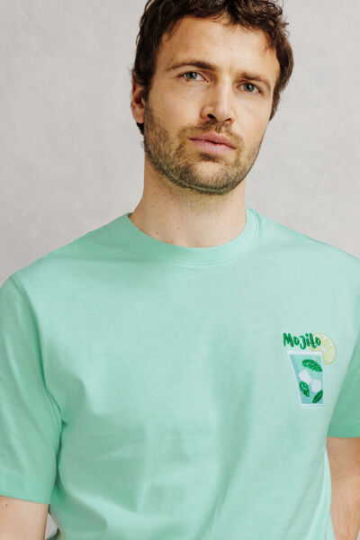T-shirt met borstborduring