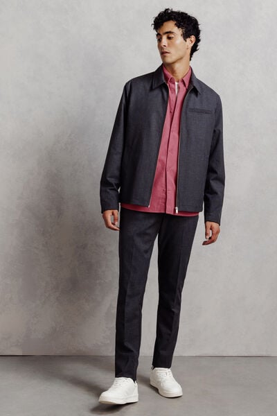 Chemise en velours c&ocirc;tel&eacute; unie 100% coton