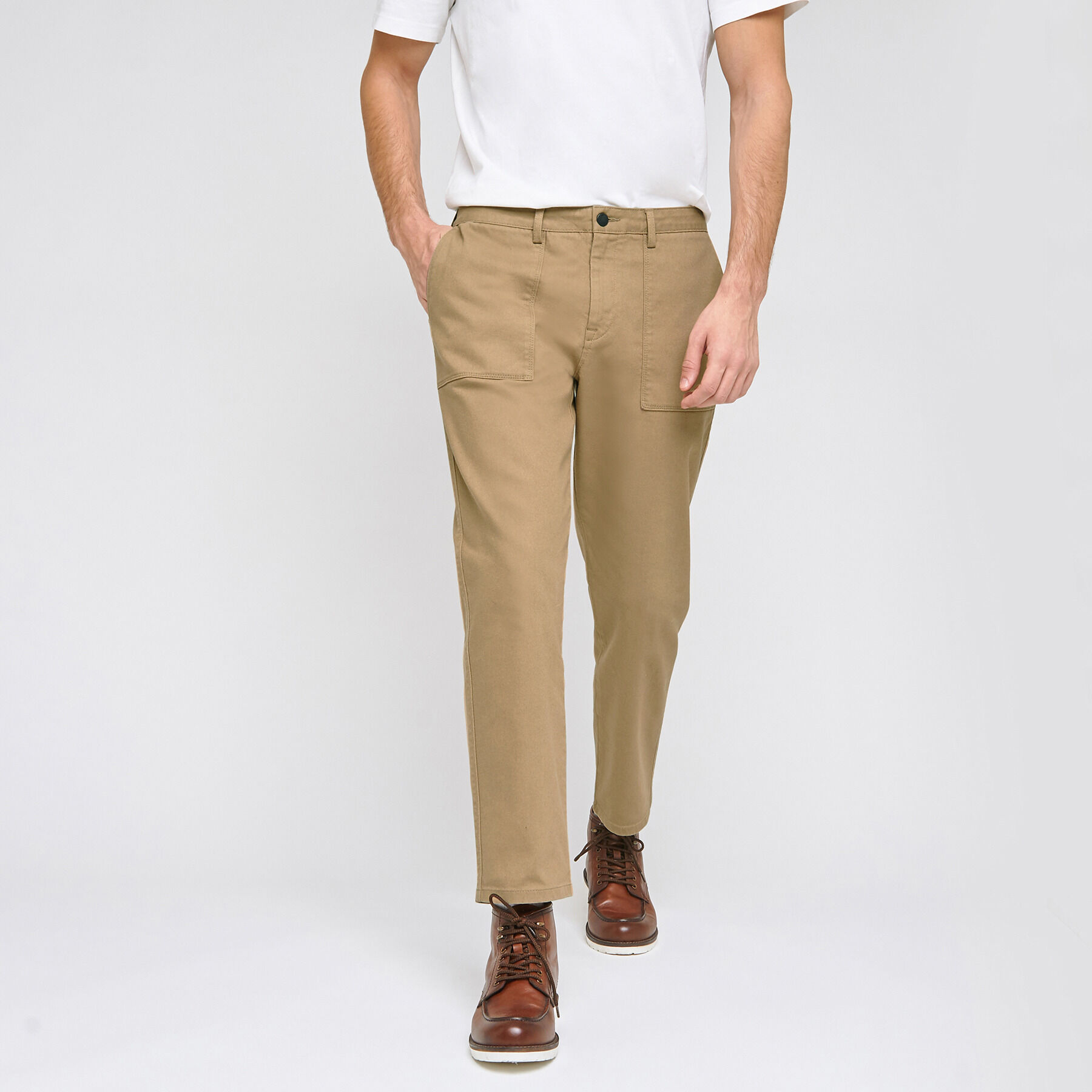 Pantaloni chino larghi con tasche applicate Cammello | Jules