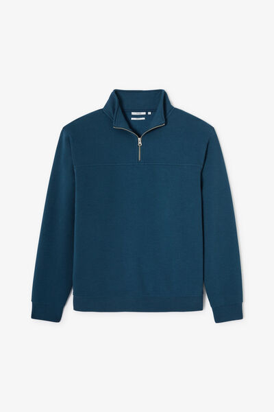 Effen sweater met opstaande ritskraag