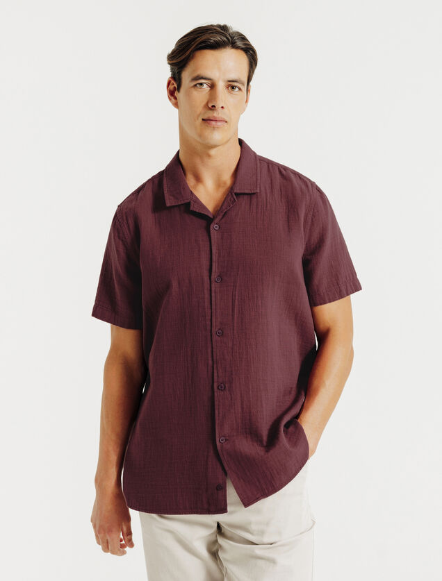 Chemisette en gaze de coton col requin