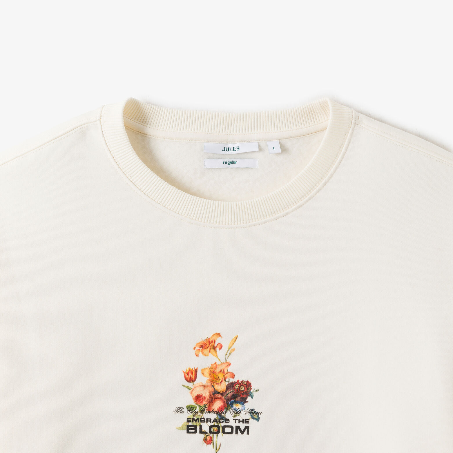 Sweat col rond imprimé fleurs