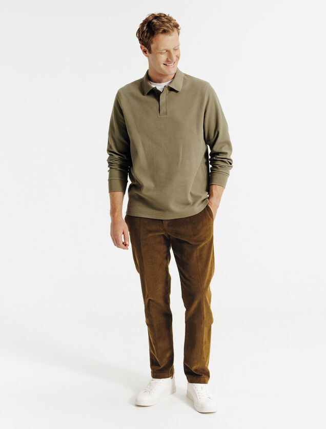 Straight fit chinobroek in fluweel