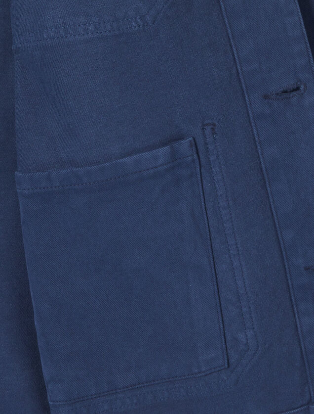 Vest, hemdskraag in ribfluweel met knopen