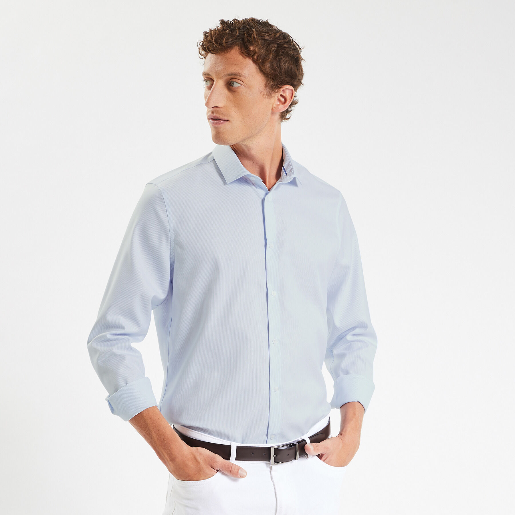 Wit sales hemd kleedje