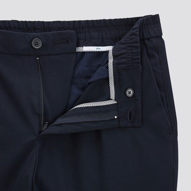 Pantalon slim chino bi stretch taille élastiquée