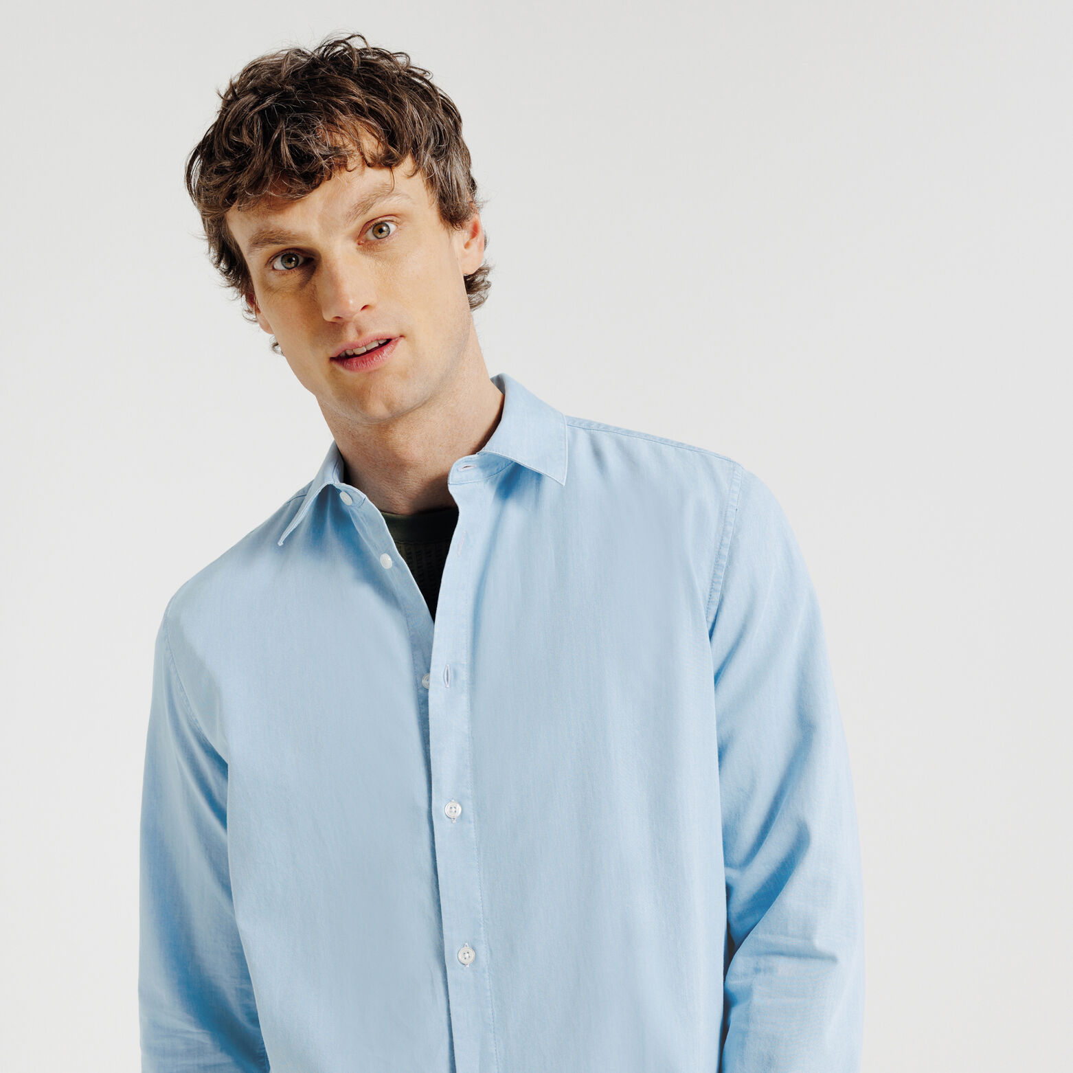 Chemise en coton regular unie