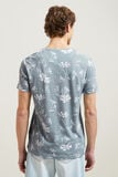 T-shirt met bloemenprint in katoen/linnen