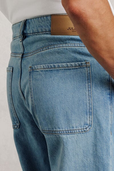 Jean loose RE-JEAN d&eacute;lav&eacute; 100% coton