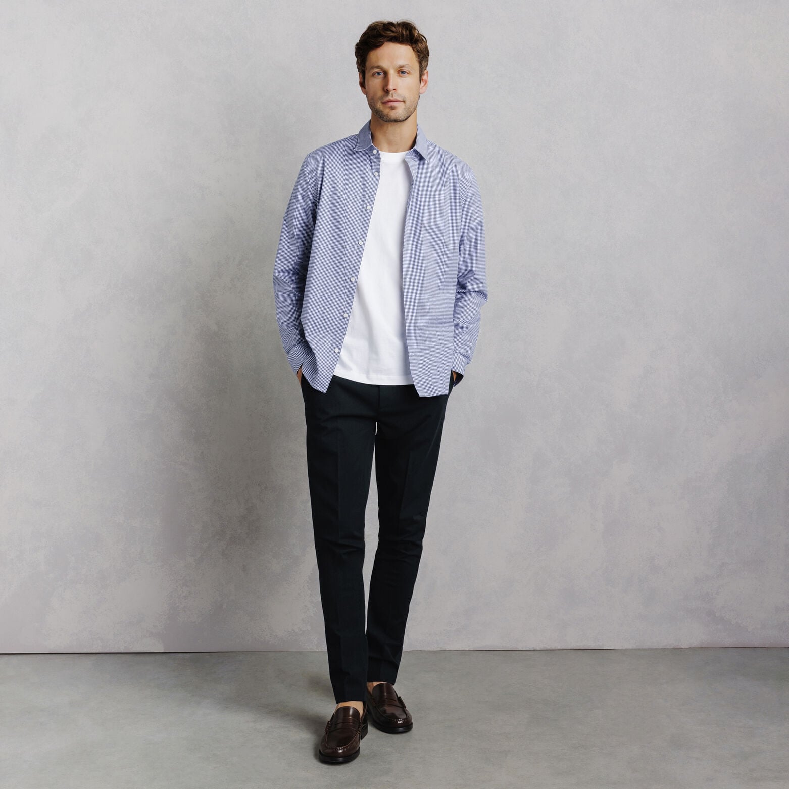 Pantalon chino slim en flanelle