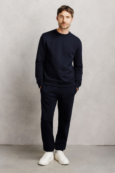 Ensemble sweat et jogging straight - Bleu fonc&eacute;