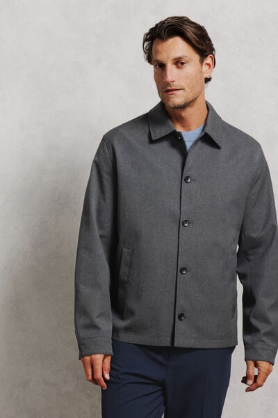 Veste tissage twill col chemise