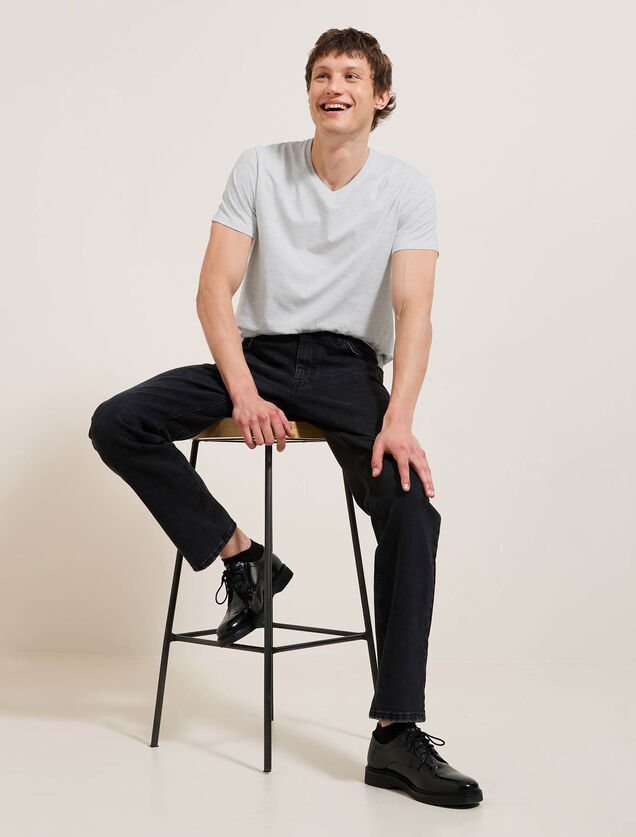 Tee shirt col V en coton