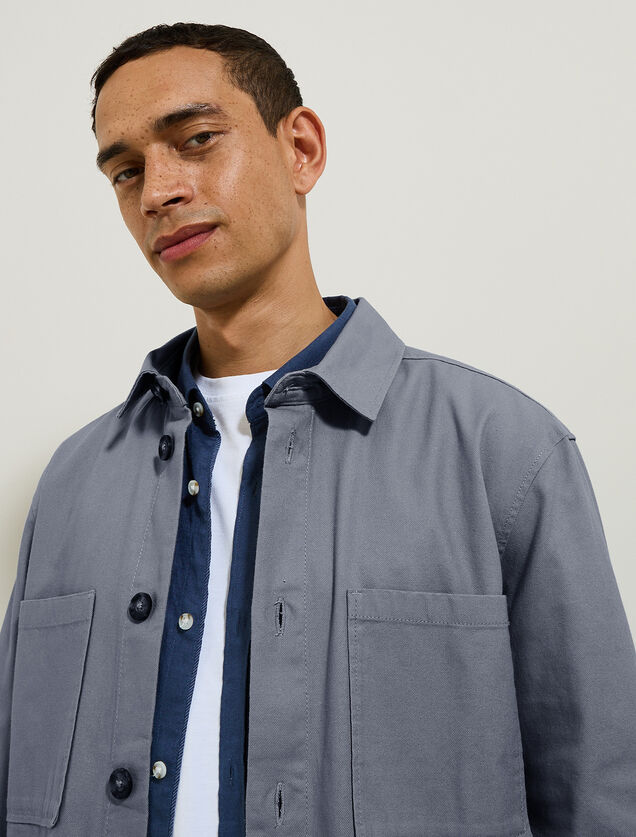 Surchemise en coton col chemise