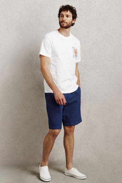 Bermuda taille &eacute;lastiqu&eacute;e gaufr&eacute;