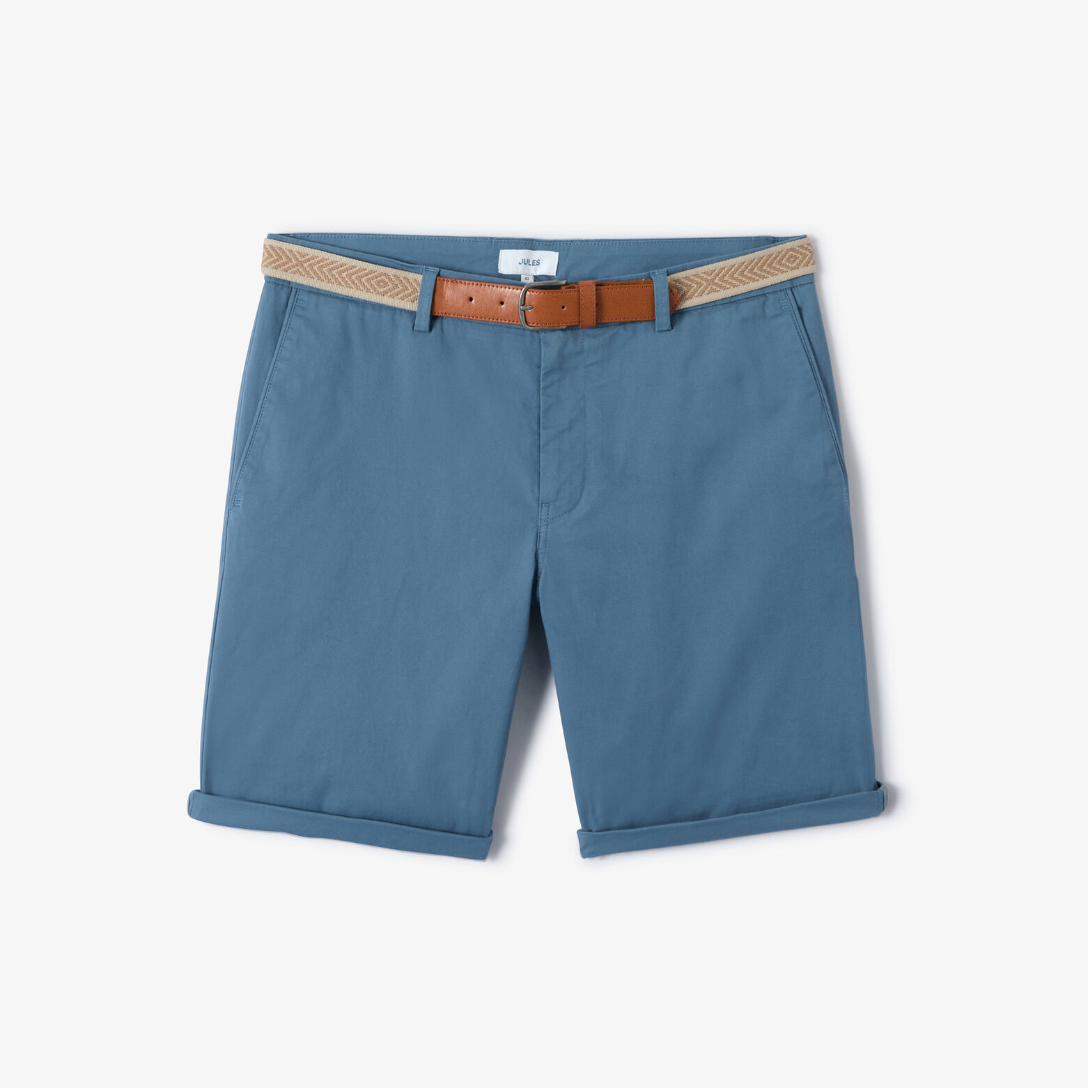 Bermuda chino slim uni avec ceinture