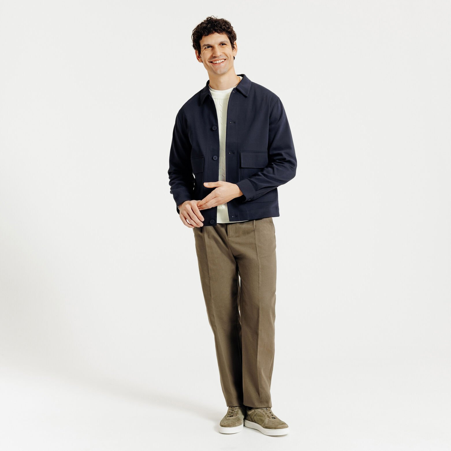 Pull col rond torsad&eacute;