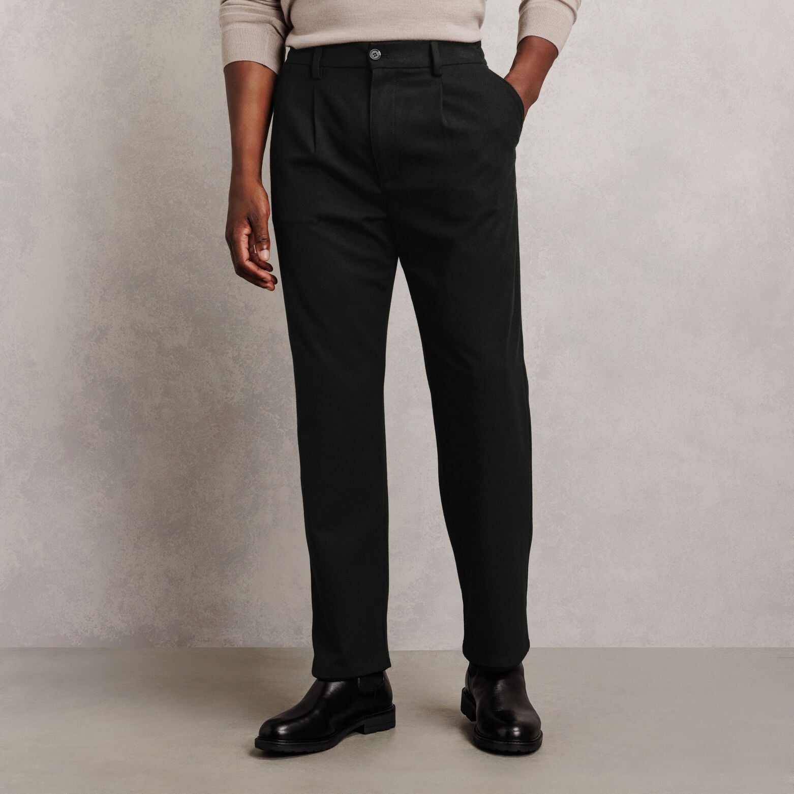 Pantalon straight taille &eacute;lastiqu&eacute;e