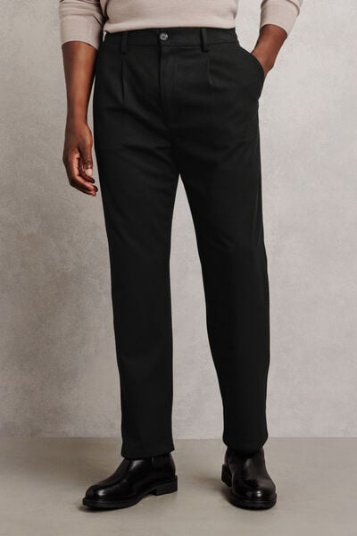 Pantalon straight taille &eacute;lastiqu&eacute;e