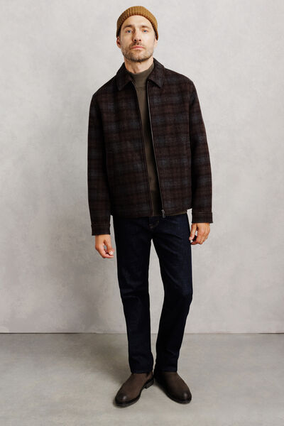 Pull col montant grosse jauge en point de riz