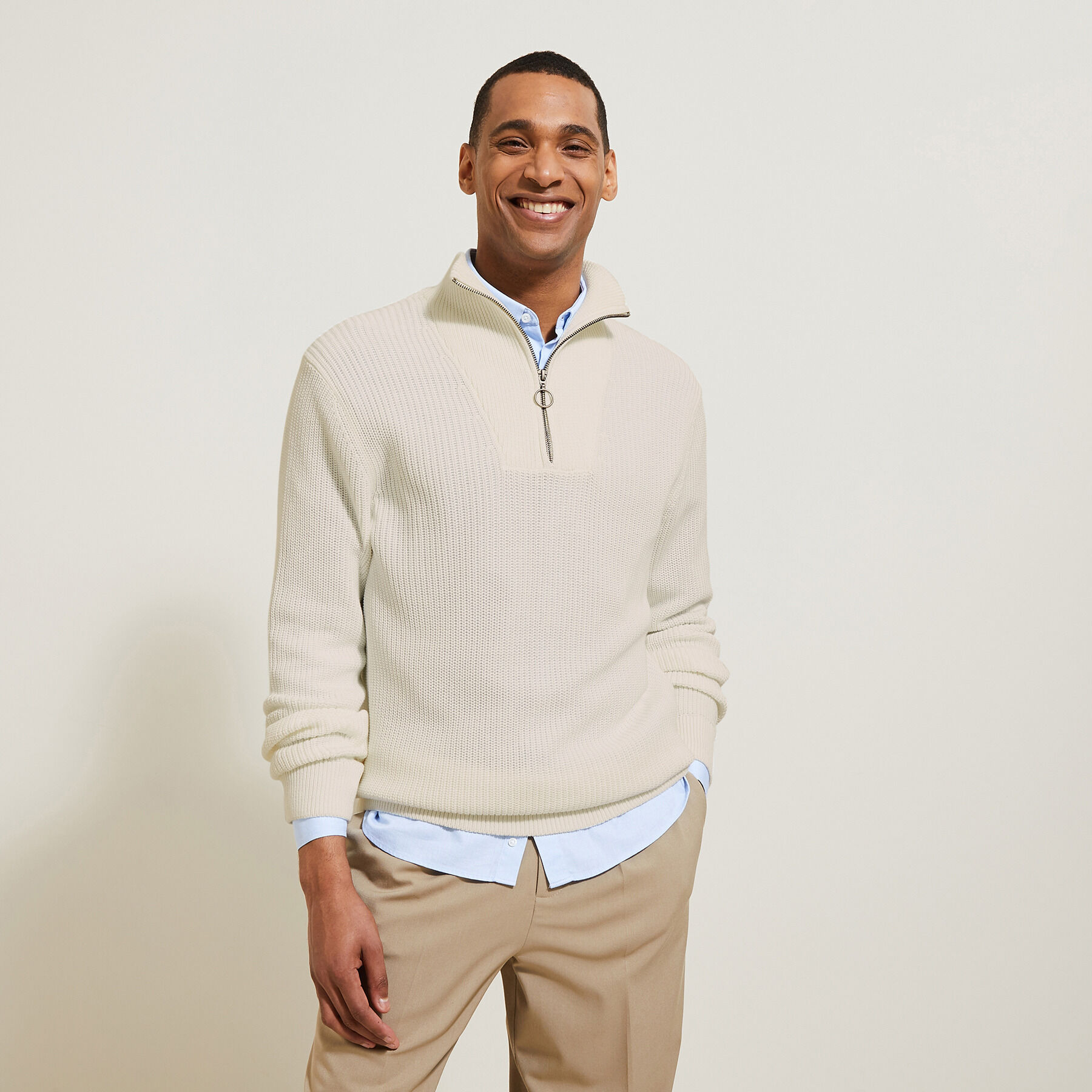 Pull camionneur homme avec col zippe Jules