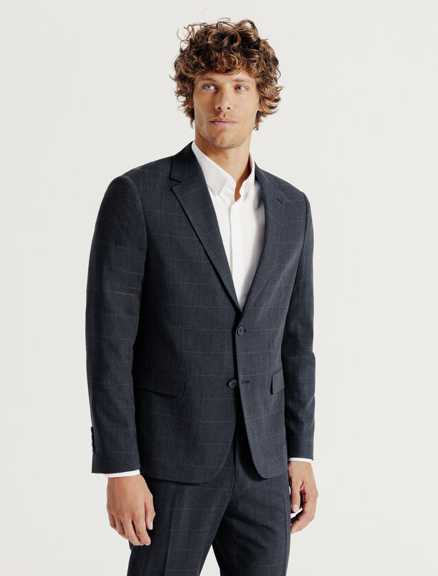 Geruite comfort kostuumvest