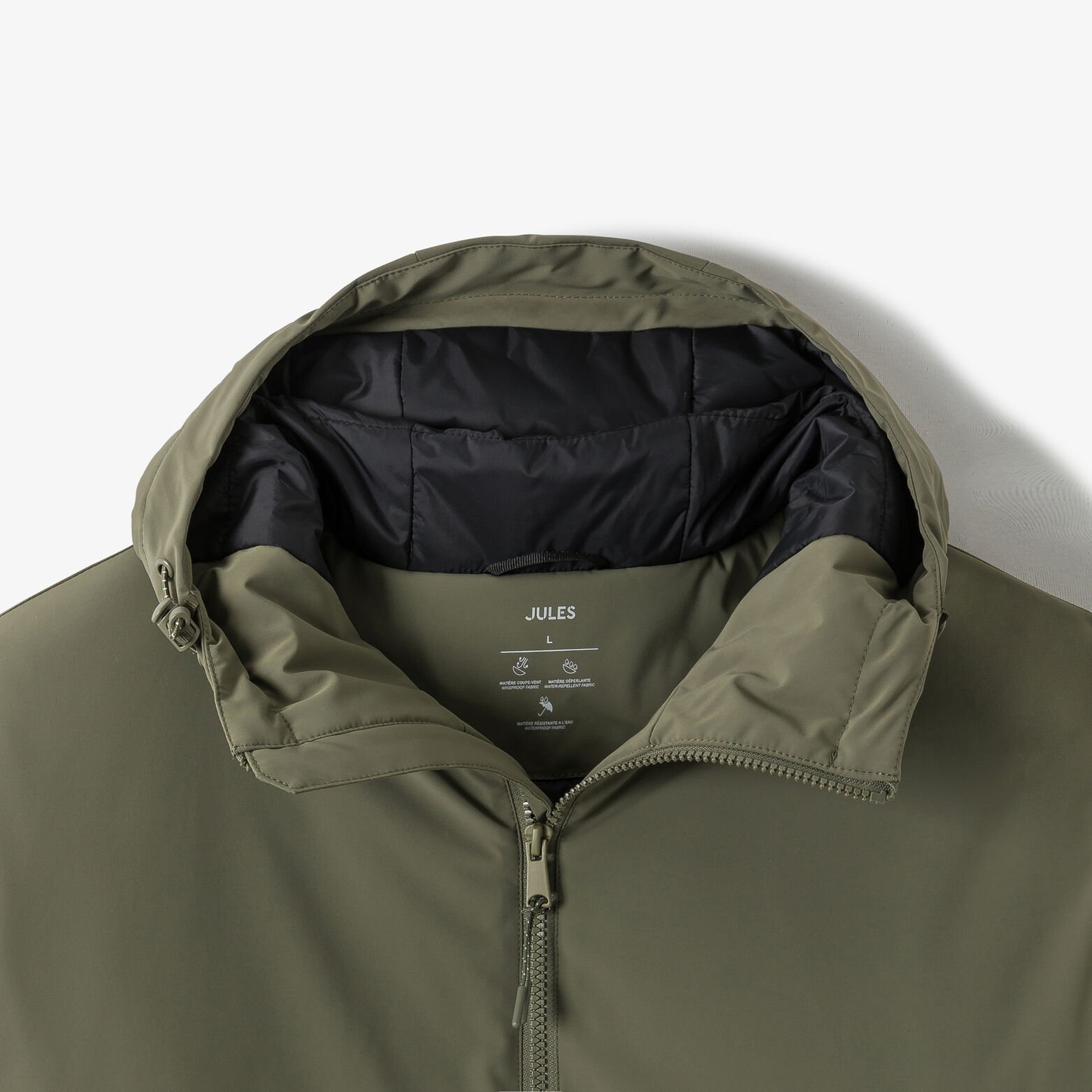 Blouson &agrave; capuche zipp&eacute;