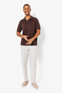 Polo en maille col resort jersey